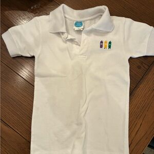 White Kids Polo Shirt with Colorful Embroidery m